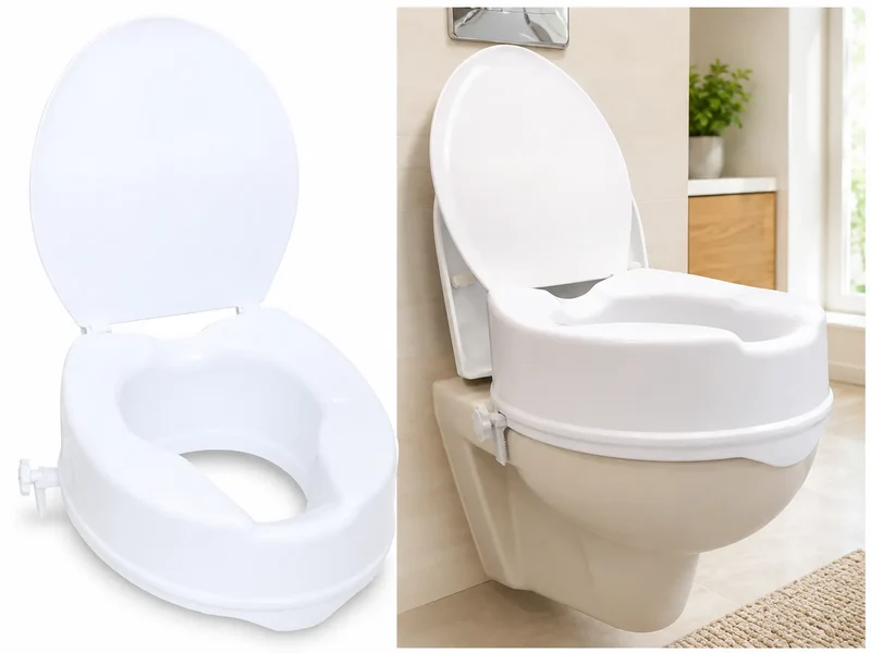 Toilettensitzerhöhung mit Deckel in 3 Höhen