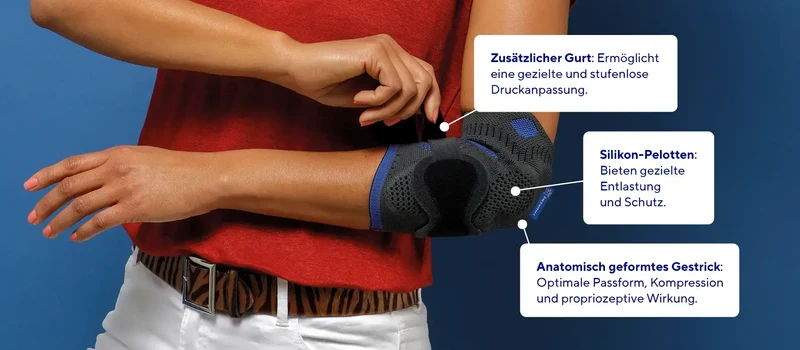 Silistab Epi Ellenbogenbandage mit Silikonpelotten