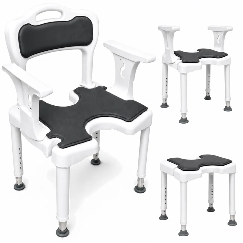 3-in-1 Duschstuhl U-Form | Rutschfester Duschhocker