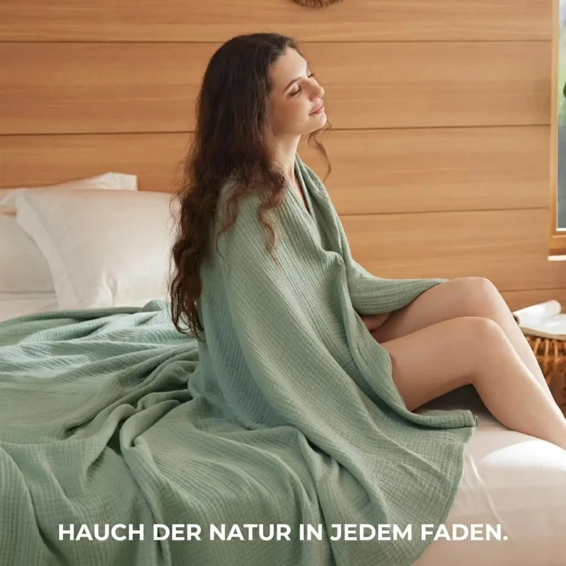 Musselin-Bio-Baumwoll-Decke | Durchschlafen ohne zu schwitzen