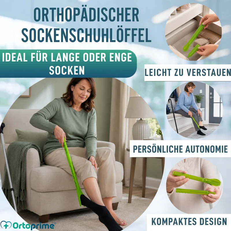 Anziehhilfe für Socken und Kompressionsstrümpfe