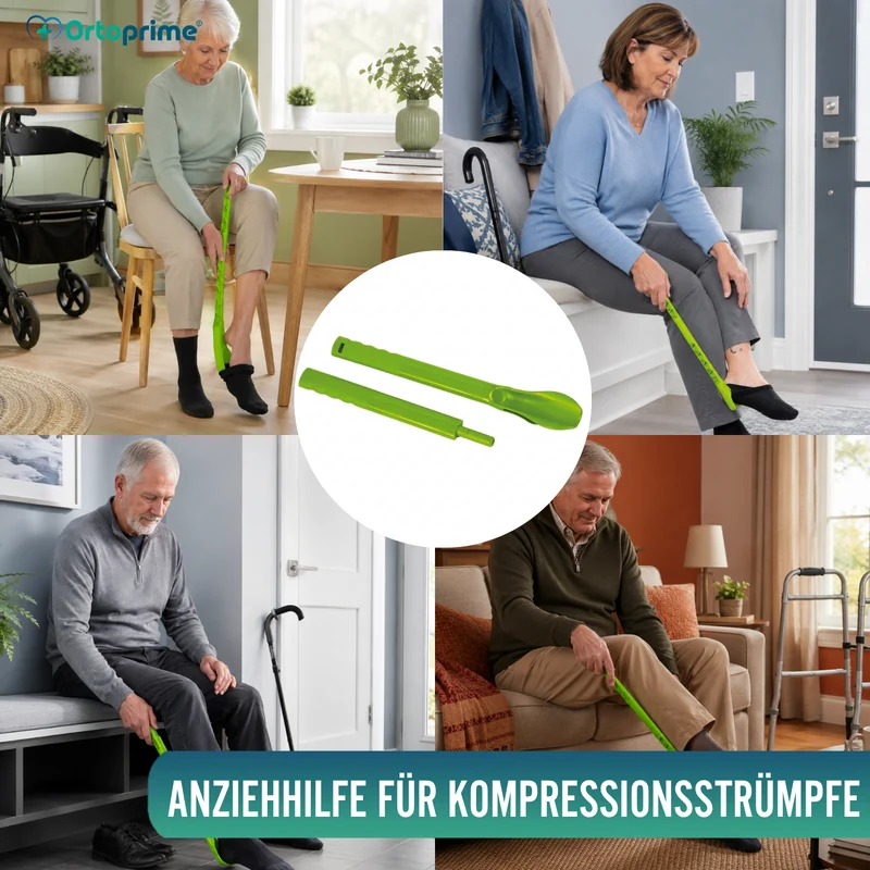Anziehhilfe für Socken und Kompressionsstrümpfe