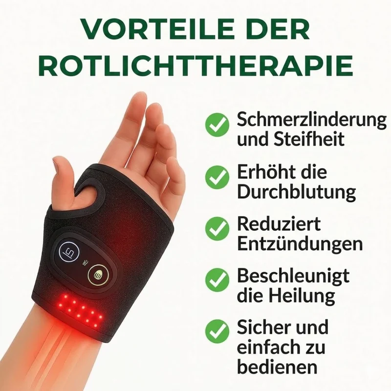 LumiWrist - Rotlicht trifft Präzision. Schmerzfrei von innen heraus.