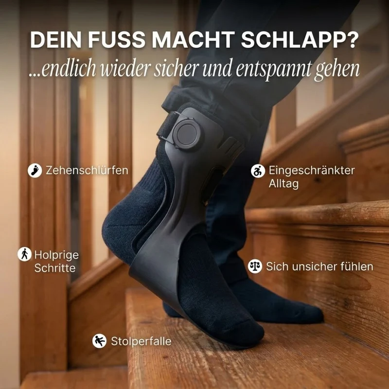SchritSicher - Fußhebestütze / Fußheber-Schiene