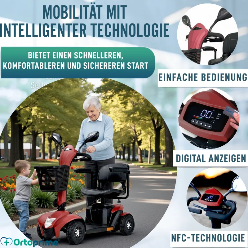 Elektro-Scooter der Neuesten Generation | Große 24cm Räder