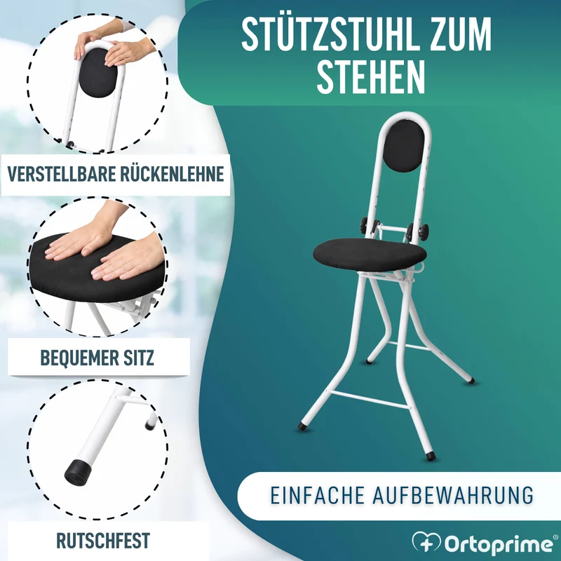 Stützstuhl mit Rückenlehne | Höhenverstellbar