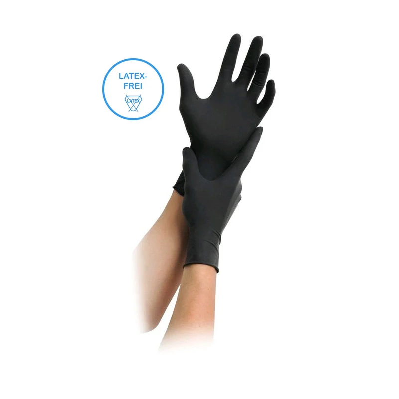 MaiMed Nitril Black - Nitril Handschuhe schwarz, puderfrei, 100 St.