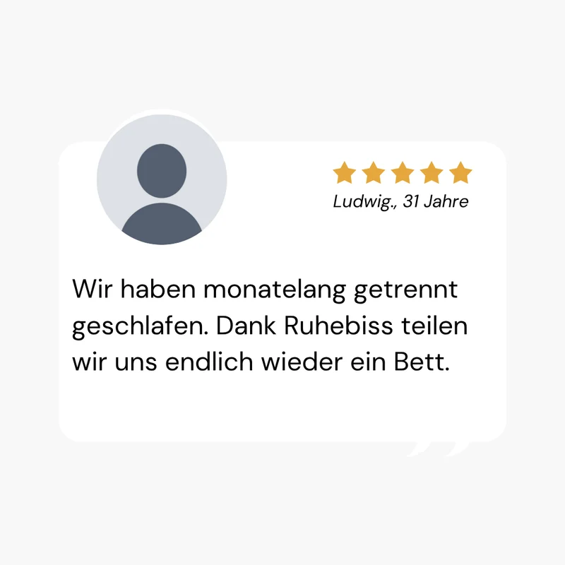 Ruhebiss - Schnarchen raubt dir mehr als Schlaf.