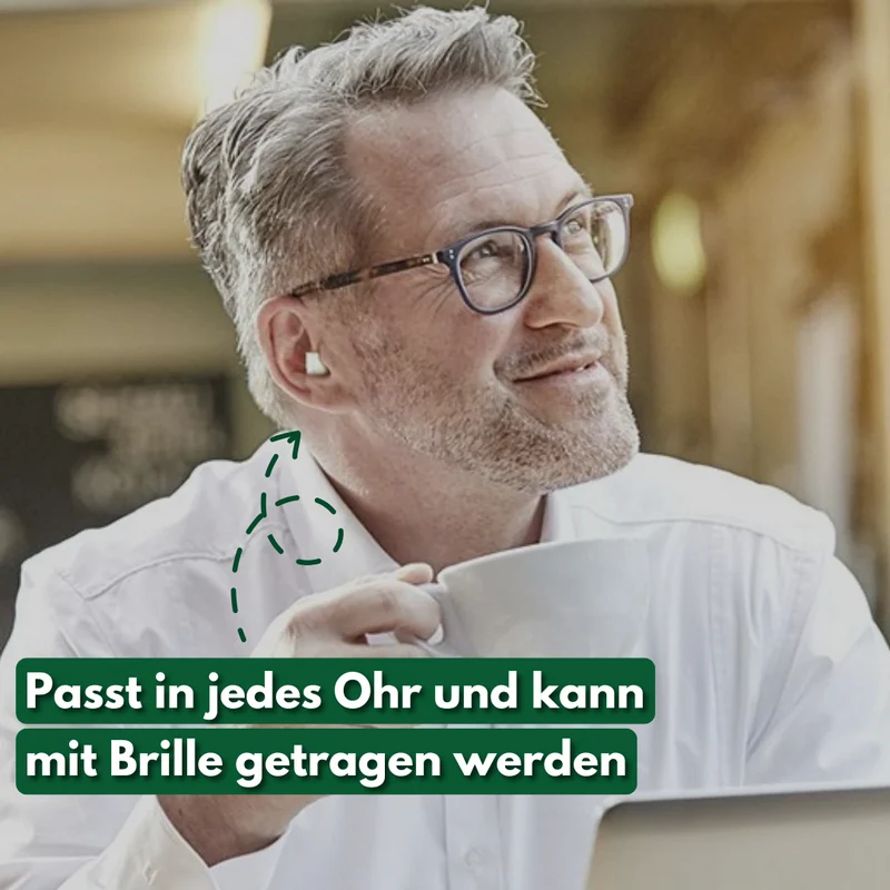 HörMini In‑Ear Hörgeräte – Unsichtbar & Diskret | Kristallklarer Klang (2 Stück, 1 Paar)