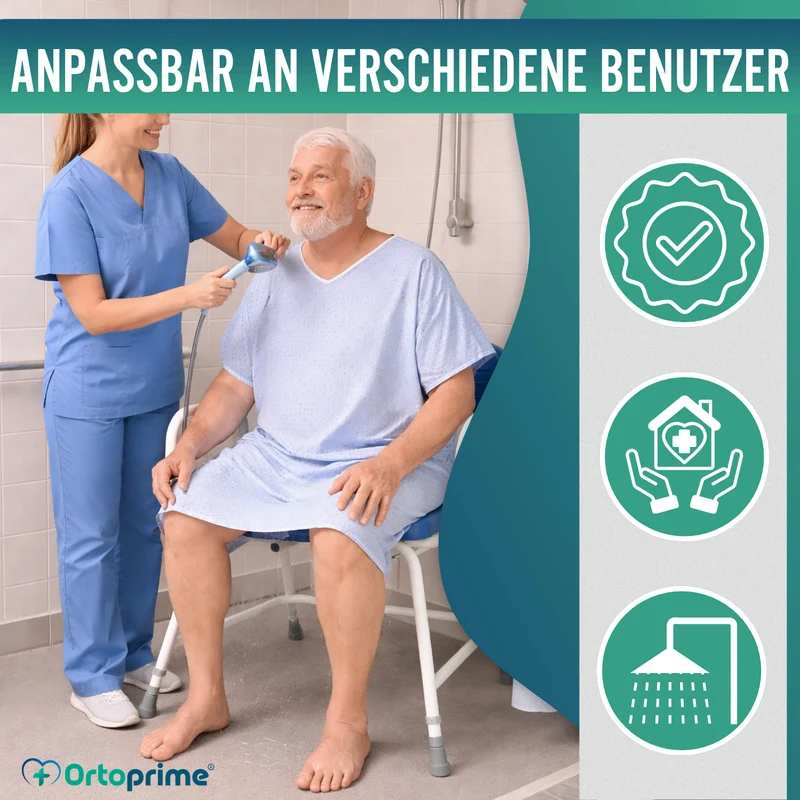 XXL Duschstuhl Bariatrisch mit Rückenlehne und Armlehnen