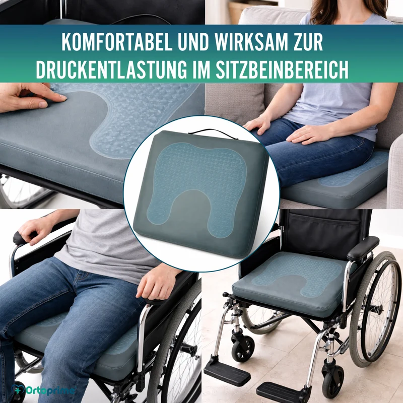 Antidekubitus Visco-Gel Sitzkissen Hufeisenform 85 kg/m3