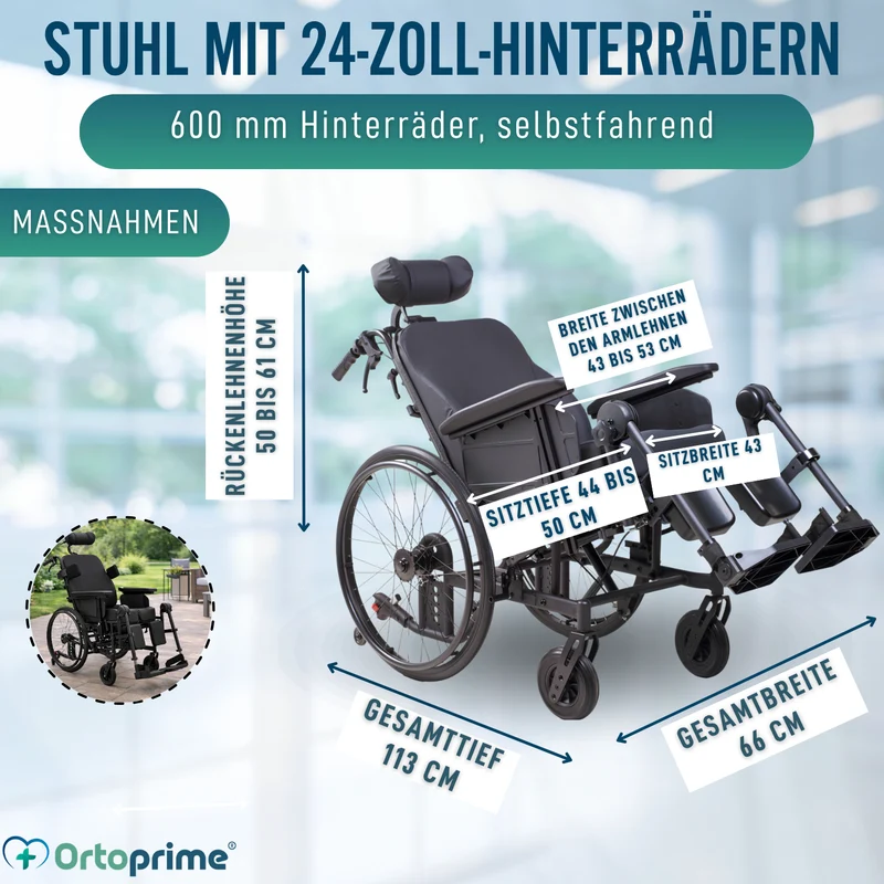 Positionierungsrollstuhl mit Kippfunktion | Anti-Dekubitus