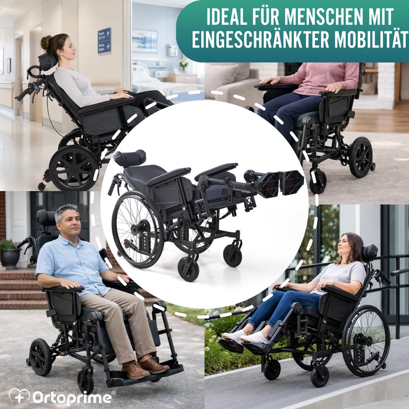 Positionierungsrollstuhl mit Kippfunktion | Anti-Dekubitus