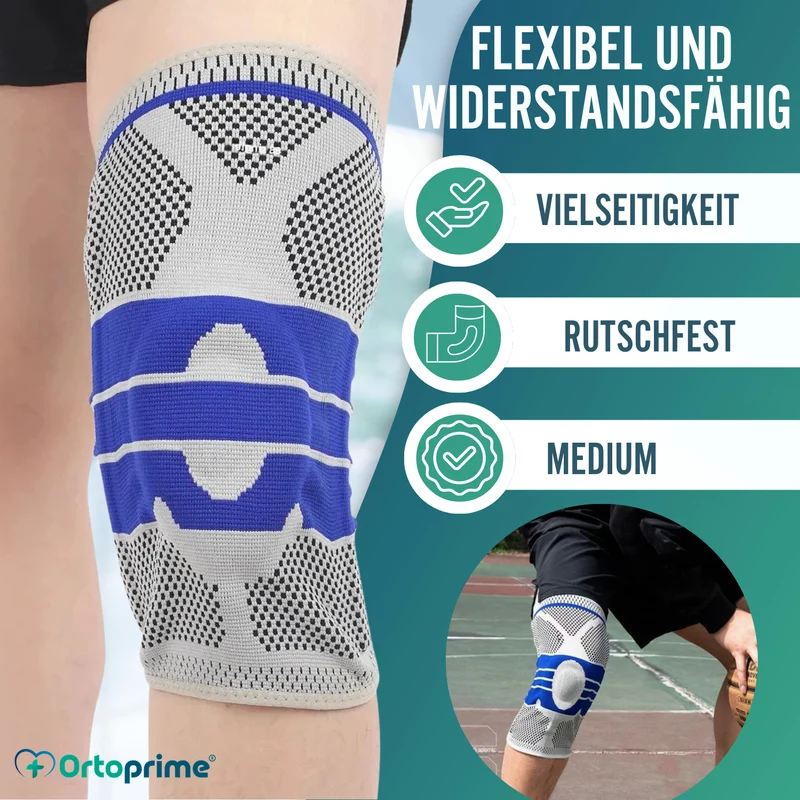 Verstellbare Kniebandage für Meniskus und Bänder mit Patellenschutz