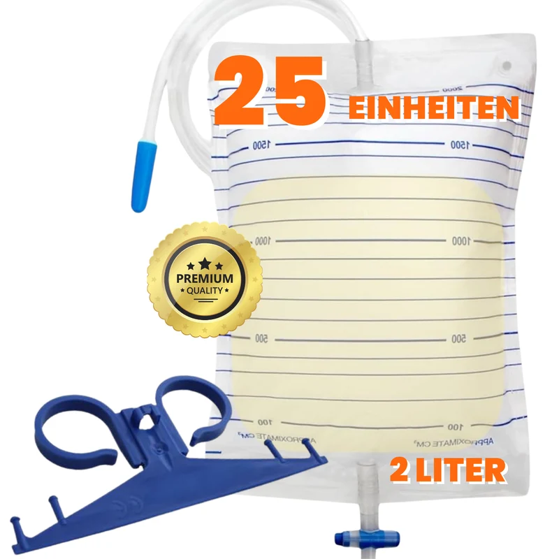 Urinbeutel 2L für Männer und Frauen | Packung mit 25 Stück