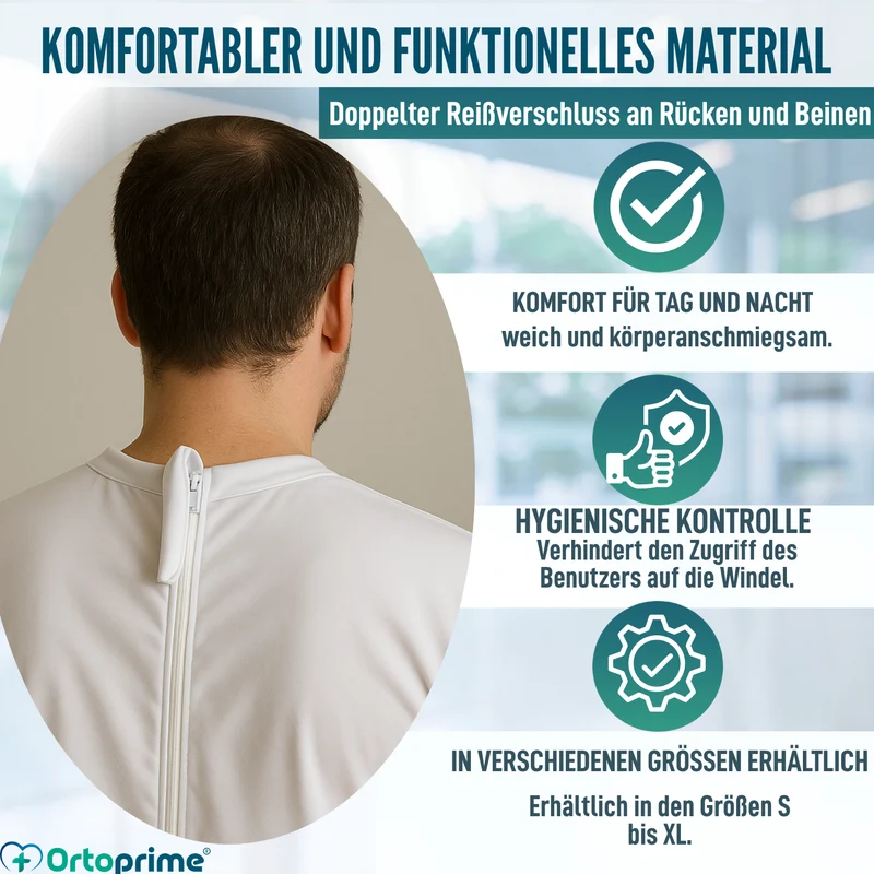 Inkontinenz-Pyjama Kurzarm Unisex | Erwachsenen