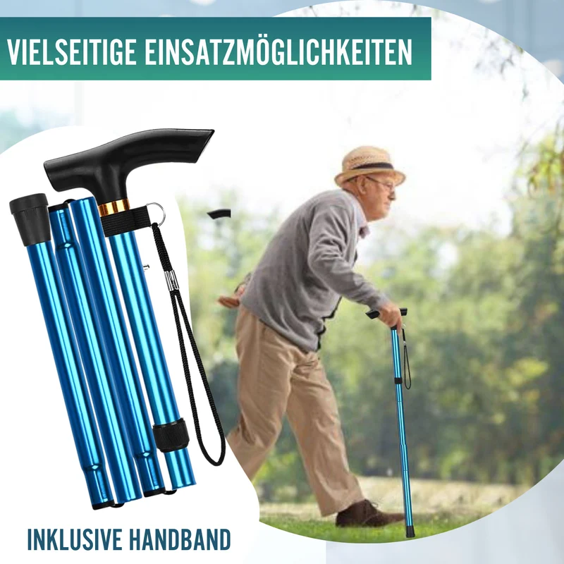 Faltstock zusammenklappbar und verlängerbar | Blauer Stock