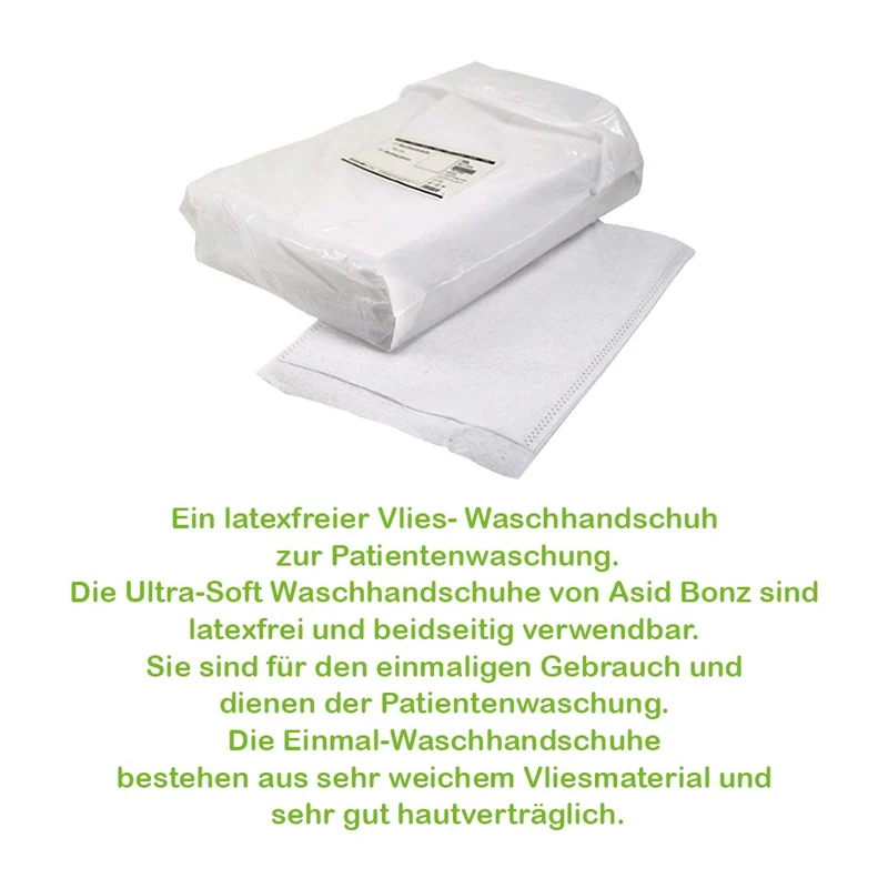 Asid Bonz Ultra-Soft Waschhandschuhe, 2-seitig, weiß, ca. 75 g/m²