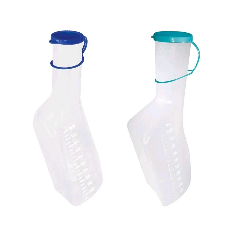 Ratiomed Urinflasche für Männer, eckig, durchscheinend, Deckel 1 Liter