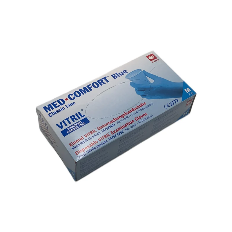 Med-Comfort Vitrilhandschuhe Blue, Nitril-Vinyl-Gemisch, puderfrei, S-XL