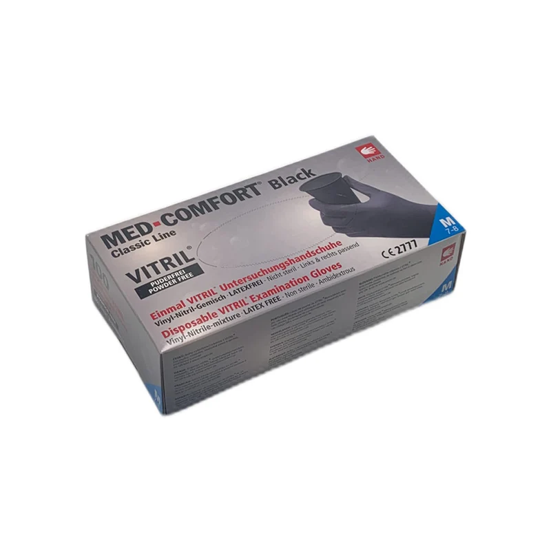 Med-Comfort Vitrilhandschuhe Black, Nitril-Vinyl-Gemisch, puderfrei, S-XL