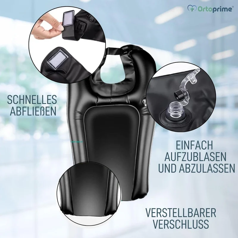 Aufblasbare ergonomische tragbare Haarwaschschüssel | Bequem und sicher