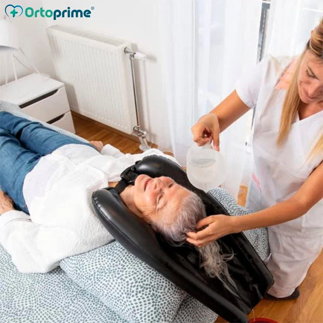 Aufblasbare ergonomische tragbare Haarwaschschüssel | Bequem und sicher