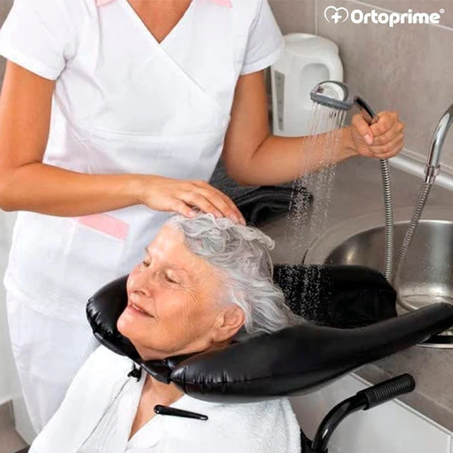 Aufblasbare ergonomische tragbare Haarwaschschüssel | Bequem und sicher