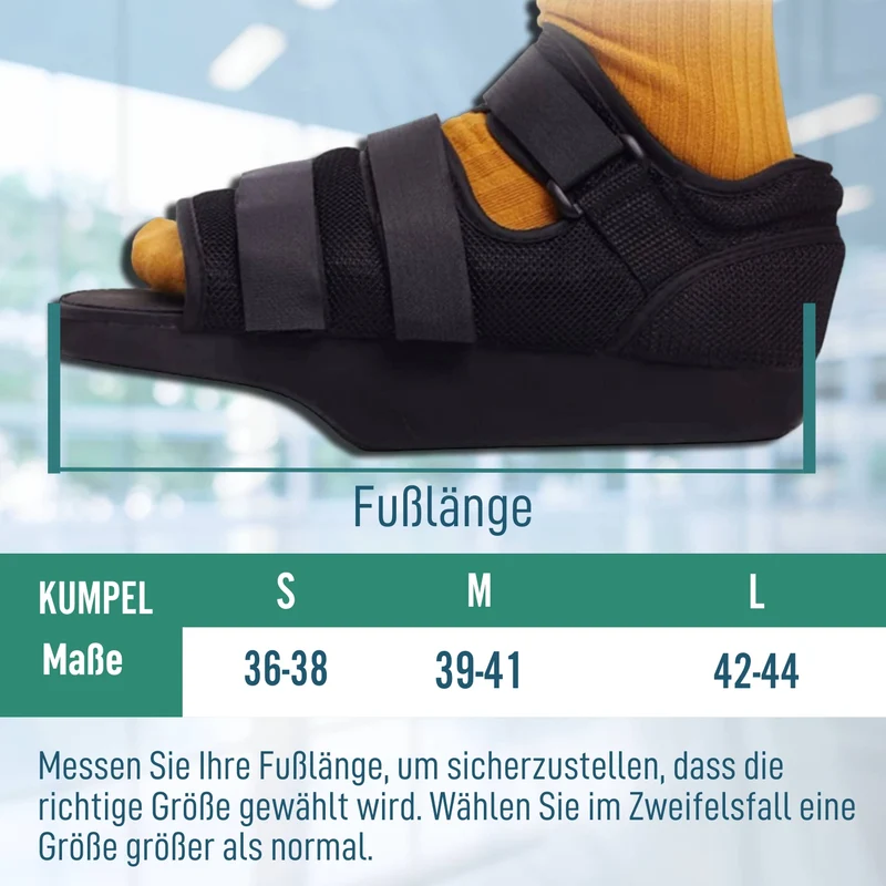 Verstellbarer bilateraler postoperativer Schuh mit Klettverschluss | 3 Größen