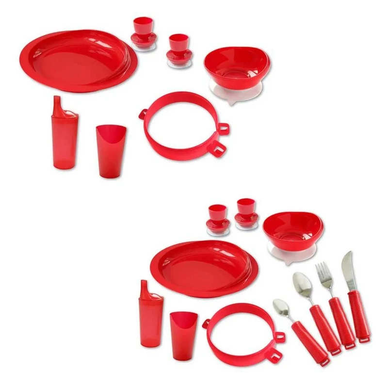 Behrend Geschirr-Set Alzheimer, Farbe rot, 6- oder 10-teilig