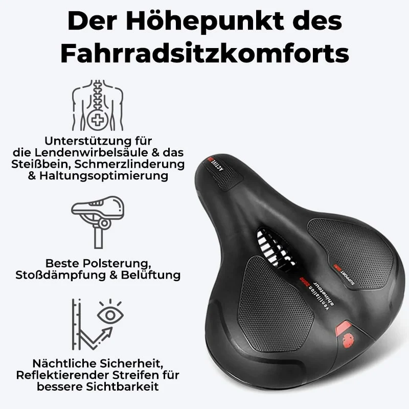 ComfortRide™ Fahrradsattel gegen Rücken- und Gesäßschmerzen