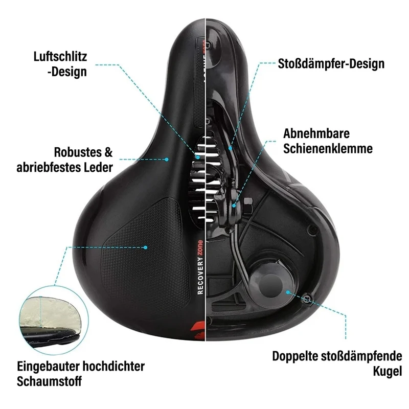 ComfortRide™ Fahrradsattel gegen Rücken- und Gesäßschmerzen