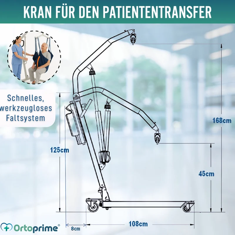 Robuste Hebebühne für Patienten mit Gurt in 2 Größen