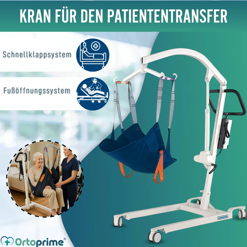 Robuste Hebebühne für Patienten mit Gurt in 2 Größen