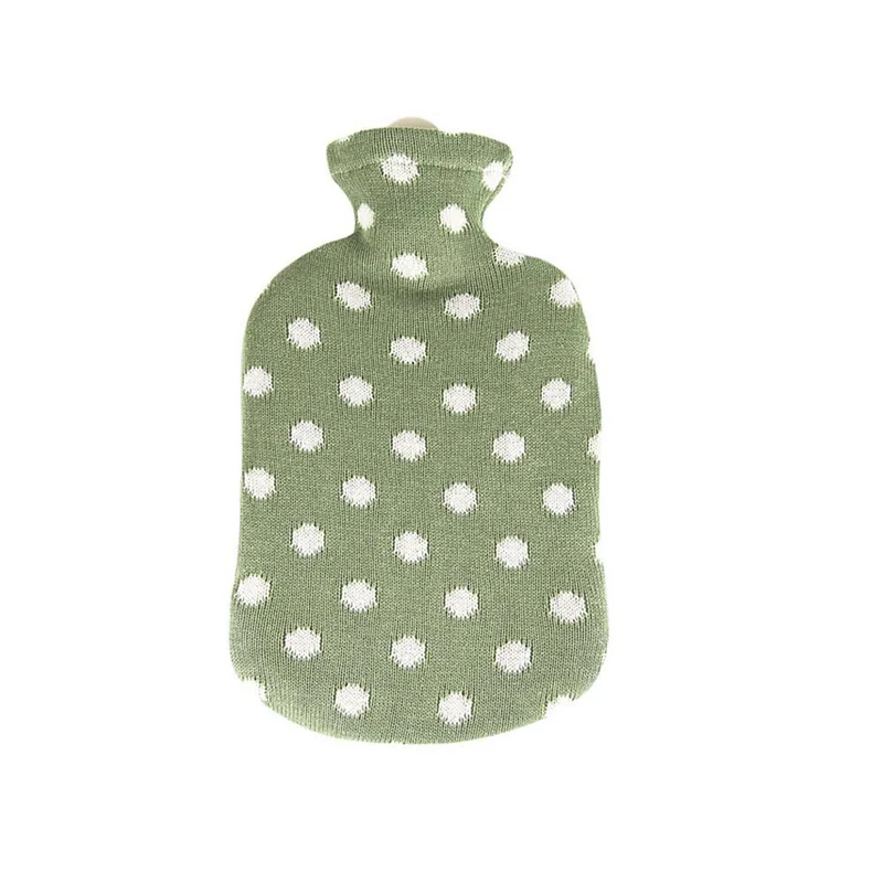 Sänger Wärmflasche 2L, Strickbezug Punktedesign, Farben