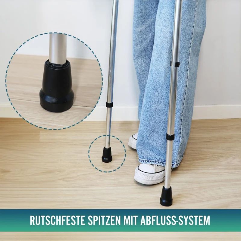Höhenverstellbare Aluminium-Krücken für Erwachsene | 2er-Pack