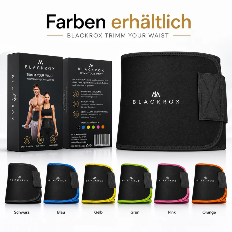 BLACKROX Waist Trimmer Fitnessgürtel – Schwitzgürtel Bauchweggürtel