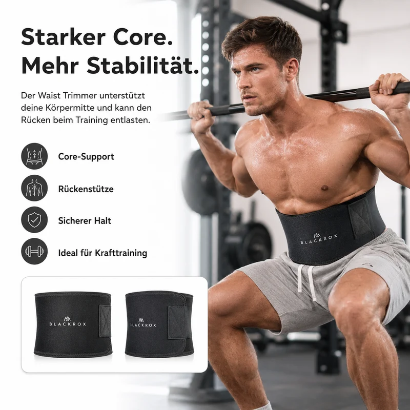 BLACKROX Waist Trimmer Fitnessgürtel – Schwitzgürtel Bauchweggürtel