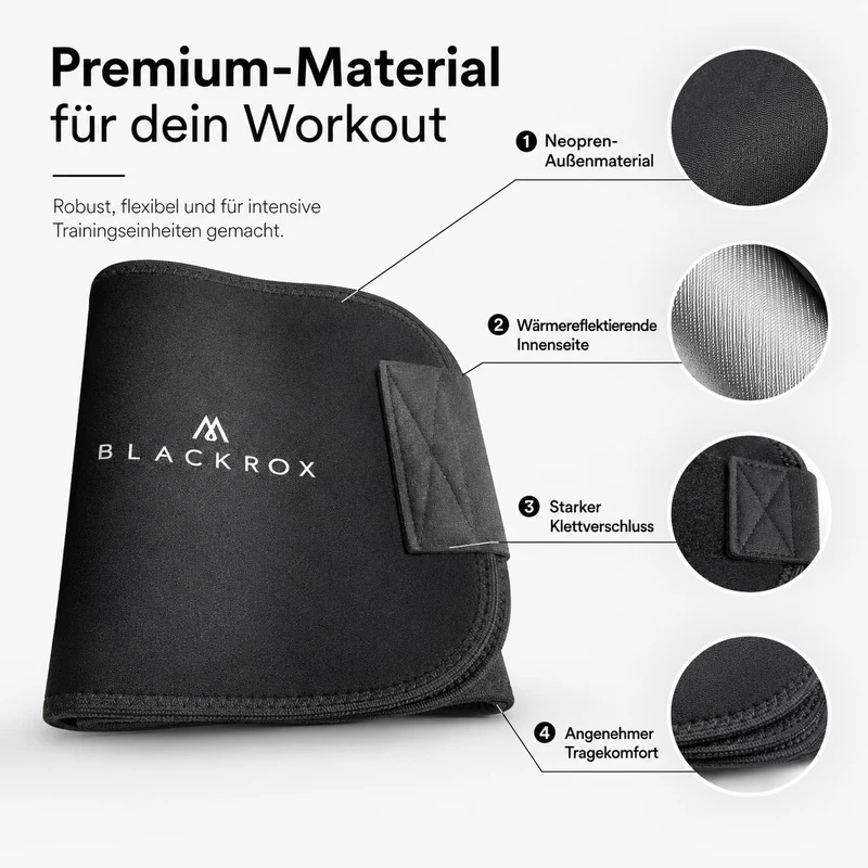 BLACKROX Waist Trimmer Fitnessgürtel – Schwitzgürtel Bauchweggürtel