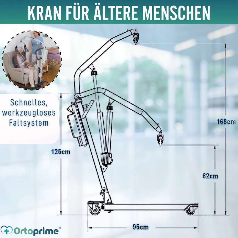 Kran zum Heben von Patienten Hohe Qualität | Inkl. Gurt