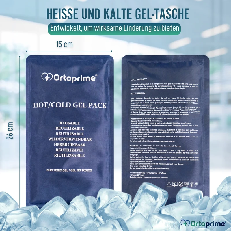 Wiederverwendbare Kalt- und Warmgelbeutel | Packung mit 2 Stück