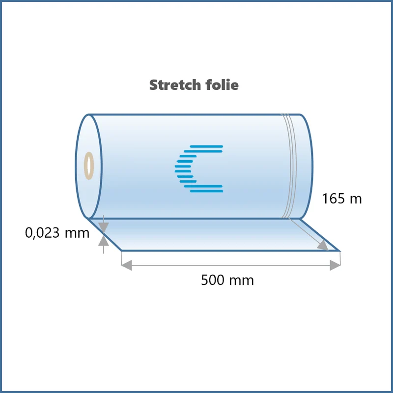Hand-Stretchfolie schwarz 500mm x 165m