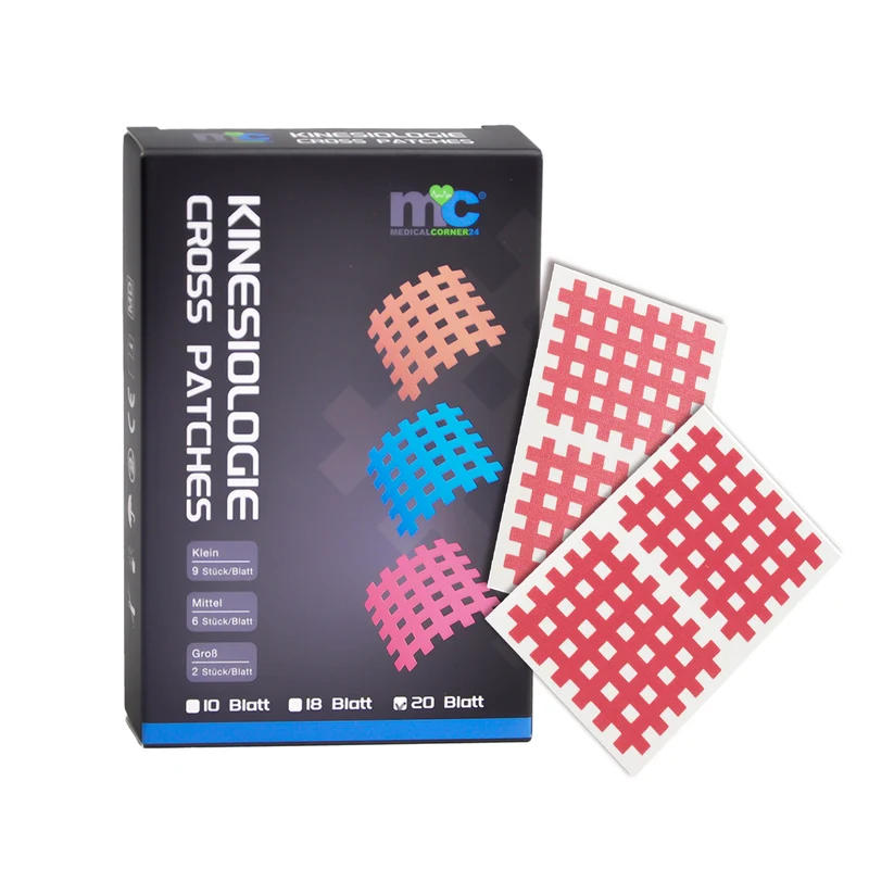 Medicalcorner24 Gittertapes – Cross Patches 5,2 x 4,4 cm, 20 Bögen à 2 Stück