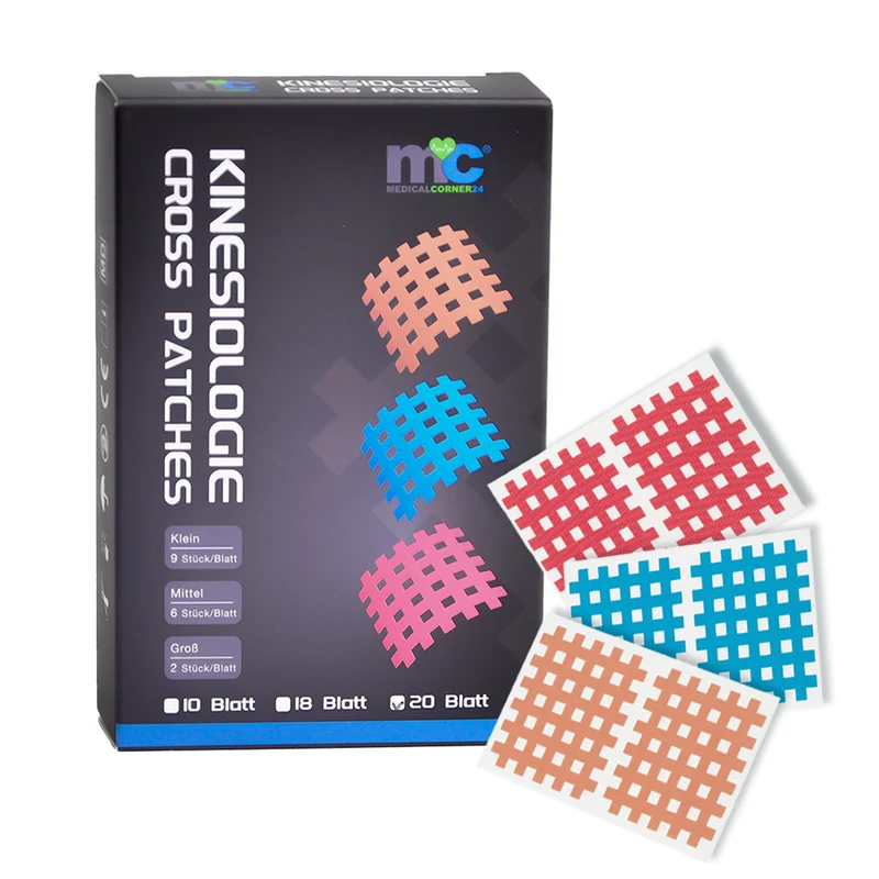 Medicalcorner24 Gittertapes – Cross Patches 5,2 x 4,4 cm, 20 Bögen à 2 Stück