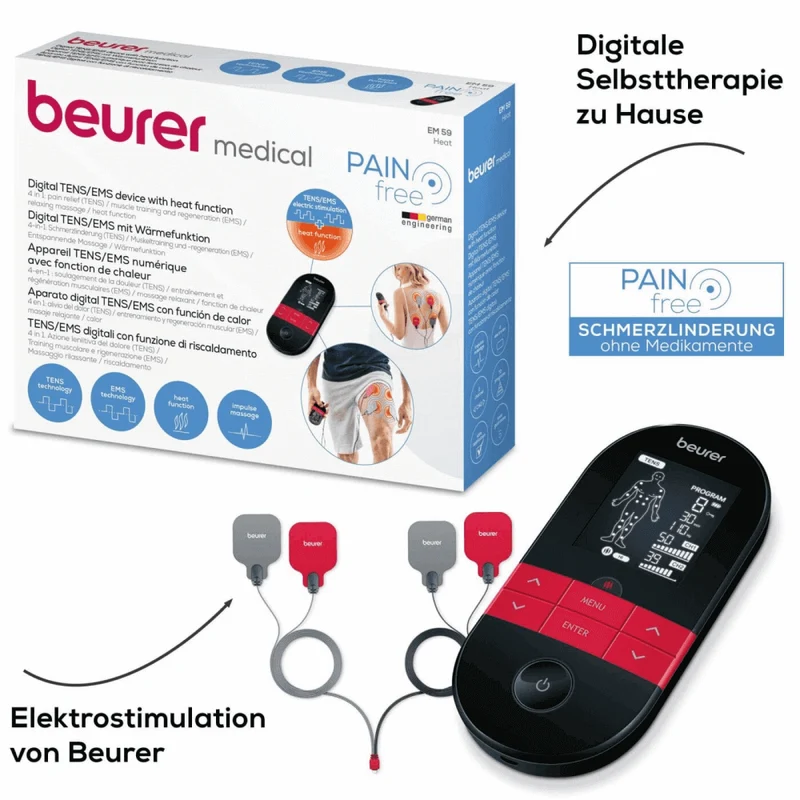 Digitales TENS-EMS-Massagegerät mit Wärmefunktion