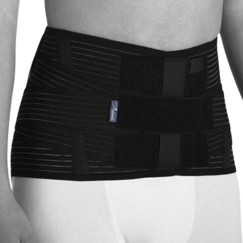 Rückenbandage mit zusätzlichem stabilisierenden Band, niedrige Ausführung, schwarz