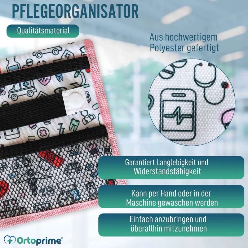 Tasche für Krankenschwestern mit verschiedenen Fächern | Rosa Farbe