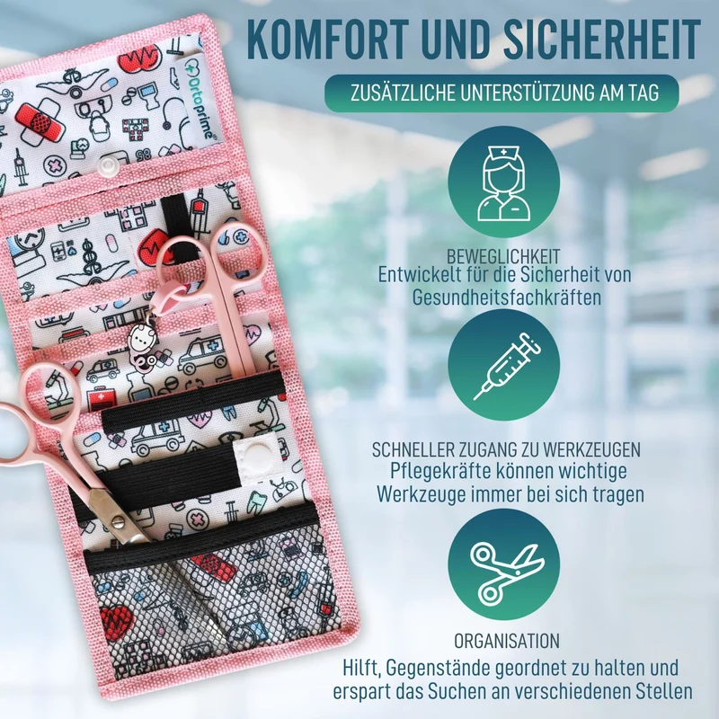 Tasche für Krankenschwestern mit verschiedenen Fächern | Rosa Farbe