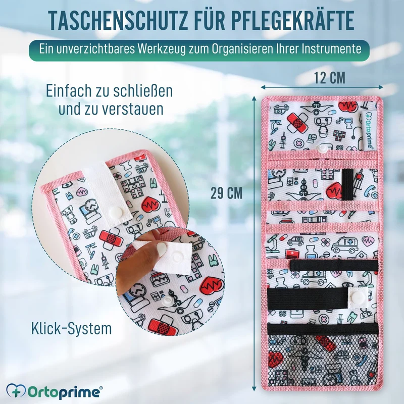 Tasche für Krankenschwestern mit verschiedenen Fächern | Rosa Farbe
