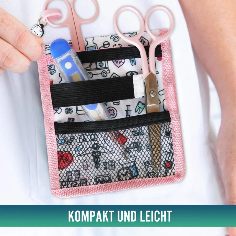 Tasche für Krankenschwestern mit verschiedenen Fächern | Rosa Farbe